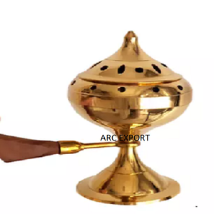 Modern Pure Brass Round Shape <b>Incense</b> Burner Antique Iron Metal Wire Handle Latest Design Beaded Decorative Bakhoor Burner - Product Image 4