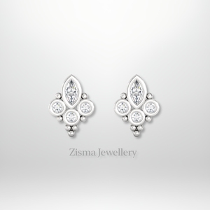 Luxury Tribal Diamond Earrings 14K 18K Solid Gold Piercing Jewelry Real Lab Grown and Natural Diamonds IGI GIA Certified - Product Image 5