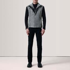 เสื้อกั๊กหนังกลับน้ำหนักเบาสำหรับผู้ชาย ยี่ห้อ Zane Grey  ตกแต่งโลโก้ตามสั่ง ผ้าโพลีเอสเตอร์กันน้ำ ผ้าเดนิม สำหรับใส่หน้าร้อน บุด้วยผ้าฝ้าย ตกแต่งด้วยโลโก้ - Product Image 2