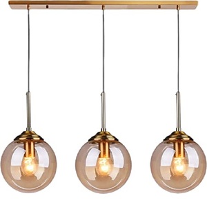 Customized Handmade Glass With Round Three High <b>Lighting</b> Chandelier Home Decorative Dining Room Bedroom Hanging Pendant Light - Product Image 1