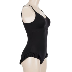 Thin Firm <b>Control</b> <b>Bodysuit</b> with Ruffles Soft Stretch Fabric Wear Comfortable Daily Use Slimming Undergarment Fashion Apparel - Product Image 2
