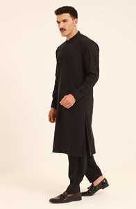 Vêtements islamiques pour hommes pakistanais et indiens, dernière conception, kurta noir pour hommes, salwar kameez, robe à manches longues à séchage rapide pour adultes - Product Image 3