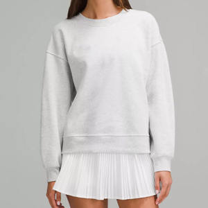 Sweatshirts à col rond à manches longues en coton éponge polaire sweat-shirt doux Logo personnalisé 3d en relief femmes sweat - Product Image 2