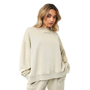 Sudadera deportiva de algodón con logotipo personalizado OEM estilo coreano entrenamiento Fitness polar sudadera para mujer de talla grande logotipo frontal para invierno - Product Image 1