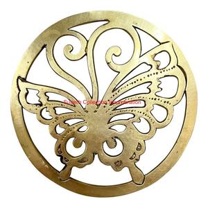 Modern Gold <b>Metal</b> Pomegranate Design <b>Trivet</b> Decorative Hot Pot Holder For Kitchen & Dining Table Premium Cast <b>Metal</b> Fruit Shaped - Product Image 4