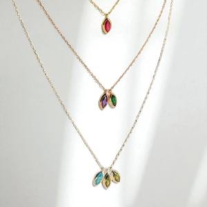 Marquise Aquamarine Quartz Gemstone Charms Pendentif-Pendentif Femme Plaqué Or Argent 925-Vente en gros DIY Making Necklace - Product Image 4