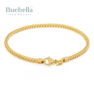 3Mm <b>925</b> Sterling <b>Silver</b> 18k Gold Plated Moissanite Franco <b>Bracelet</b> for <b>Men</b> - Product Image 1