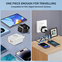 Chargeur 23W pour Apple Watch, Prise de Charge Rapide Portable à Deux Ports, Adaptateur Mural USB C pour iPhone Samsung AirPods Android
