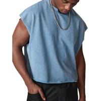 Débardeur Homme Vintage Streetwear Délavé à l'Acide Coupe Ample 100% Coton Style Rétro Muscle Tee Vêtement Masculin