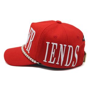 High Quality Custom 3d Embroidery logo 5 <b>Panel</b> Wool Baseball Cap With Pearls Rope on the Brim - Product Image 4