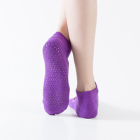 Chaussettes de yoga sans dos en coton peigné pour femmes, chaussettes antidérapantes pour la danse, le yoga, le pilates professionnel, l'exercice physique