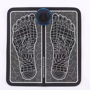 New Hot Selling Models Electric Physiotherapy Foldable Reflexology Ems Foot Massage Pad Black Foot Massager Foot Washing Machine