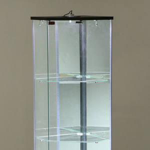 Gabinete Esquinero Alto Moderno Personalizable TMG-G169 con Vidrio Templado para Sala de Estar, Bar en Casa y Almacenamiento y Exhibición en Hoteles - Product Image 4