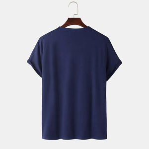 T-shirts de couleur unie imprimés avec logo personnalisé en gros pour hommes en vrac T-shirts unis abordables avec options de tissu personnalisées - Product Image 2