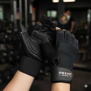 Gants de fitness en maille respirante, demi-doigts, avec support pour le poignet, gants de musculation respirants, gants de levage robustes - Product Image 1