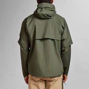 Chaqueta Cortavientos para Hombre con Capucha, Media Cremallera, Bolsillos Laterales, Resistente al Viento, con Logotipo Personalizado OEM - Product Image 3