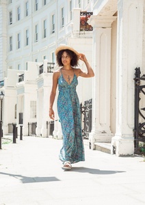 Nouvelle Robe de Nuit Traditionnelle d'Été pour Femme, Col en V, Cordon de Serrage, 100% Coton Tissé, Respirante et Séchage Rapide - Product Image 4