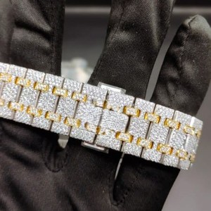 Sertifikalı D VVS Moissanite elmas Dial ekran mekanik İzle erkekler için Analog ekran ile lüks Premium kalite - Product Image 5