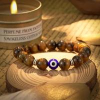 Oeil de tigre Bracelet de protection des mauvais yeux pour hommes et femmes pierre naturelle perlée énergie guérison chance richesse force cadeau