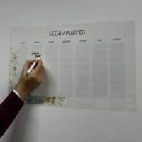 Planificateur portable pliable électrostatique en polystyrène effaçable à sec StaticPaper 2024, organisateur hebdomadaire, modèle-15, tableau blanc souple
