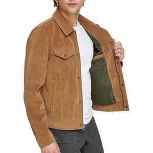 แจ็คเก็ตหนังผู้ชายแฟชั่นฤดูหนาว แจ็คเก็ตหนังมอเตอร์ไซค์แบบคอปก แจ็คเก็ตหนังฟอกสี แขนยาว เสื้อแจ็คเก็ตลำลองสำหรับผู้ชาย - Product Image 4