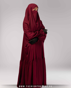 Abaya longue ample respirante à séchage rapide en polyester modeste de qualité supérieure avec manches élastiques, taille plus - Product Image 3