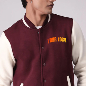 Veste universitaire de baseball pour hommes avec ourlets côtelés à manches longues, coupe tendance pour les occasions quotidiennes - Product Image 3