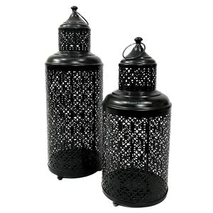 Linterna de Metal marroquí antiguo negro mate, mesa hecha a mano para el hogar, decoración de Ramadán, linternas de hierro de diseñador - Product Image 5