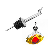 Verseur de vin en acier inoxydable 304 à fermeture automatique, bec verseur avec couvercle rabattable automatique, distributeur de liqueur pour bar, cocktail, huile, vinaigre