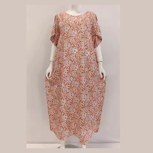 Design contemporain caftan robe confortable taille élastique tenue décontracté nouveau Motif été Relaxation genou longueur doux Simple - Product Image 6