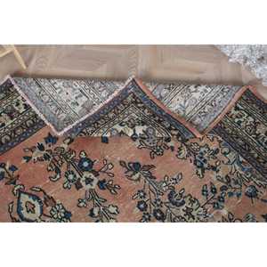 Alfombra vintage de 8.4x11.5 pies, alfombra turca, alfombra de lana azul con lunares - Product Image 5