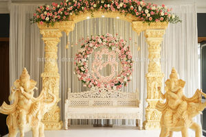 Estatua de Ganesha dorada moderna para configuración de escenario de boda precio de fábrica gran decoración de ambiente indio recién llegado al Reino Unido - Product Image 3