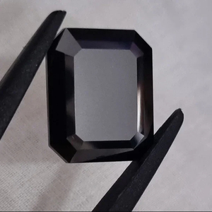 Diamant Moissanite taille émeraude noire 21 ct Clarté VVS Fabrication excellente coupe pour collier pendentif Moissanite et bijoux personnalisés - Product Image 1