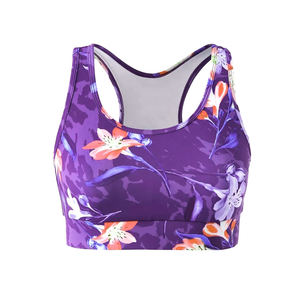 Sujetador floral sublimado para mujer Sujetador deportivo transpirable con diseño floral elegante Ajuste cómodo para gimnasio y sesiones de entrenamiento - Product Image 2
