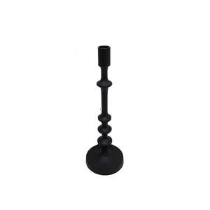 Portavelas cónico de Metal de estilo elegante, portavelas con acabado negro, decoraciones de iluminación de mesa para bodas y hogares - Product Image 1