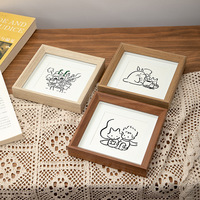 Marco de Fotos de Madera Moderno, Ecológico y Personalizado, 4x6"-8x10" A4, Impresión Digital a Todo Color, Letras Animadas que Cambian de Color