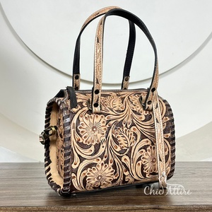 2025 Good Quality Hand Tooled Leather Speedy Duffel <b>Bag</b> Logo Custom Genuine Leather Travel Duffel <b>Bag</b> Handbag <b>for</b> <b>Men</b> & Women - Product Image 1
