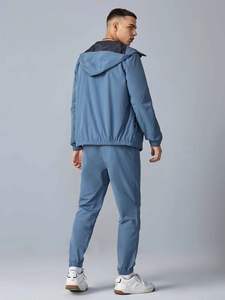 Nouveau Sweat à Capuche Tendance avec Cordon de Serrage et Poche, Coupe Ajustée, Confortable, Respirant, en Polaire Unie pour l'Hiver, Tenue Décontractée, Type Survêtement - Product Image 2