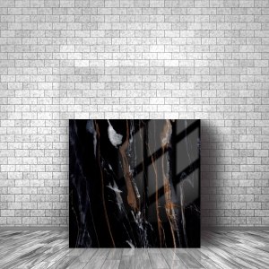 Azulejos de Porcelana de Diseño Moderno 800x800mm Negro Brillante Tipo Ladrillo Refractario Antideslizantes Resistentes al Desgaste para Sala de Estar - Product Image 2
