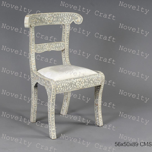 เก้าอี้รับประทานอาหารสีดำฝังกระดูกพร้อมลวดลายดอกไม้แกะสลักตกแต่งเฟอร์นิเจอร์เน้นเสียงสำหรับใช้ในโรงเรียน - Product Image 4