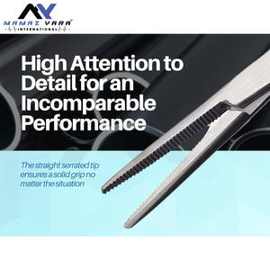 Juego de pesca de acero inoxidable de 2 piezas, abrazaderas de bloqueo de 5 \ ", fórceps hemostáticos, instrumentos quirúrgicos dentales curvos rectos para - Product Image 4