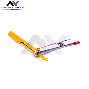 Navaja de Afeitar Profesional para Barbería, con Logotipo Personalizado, Chapada en Oro, Hoja Plegable de Acero Inoxidable, para Afeitar Barba y Cabello - Product Image 5