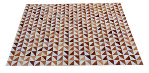 Alfombra de retazos de piel de vaca marrón y Blanca hecha a mano, alfombra de cuero con pelo Real para sala de estar moderna, oficina y decoración Interior del hogar - Product Image 3