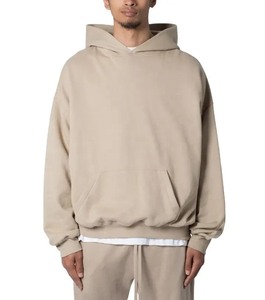 Sudadera con capucha de lana bordada desgastada de algodón 100% para hombre, Jersey cómodo de talla grande, sudaderas con capucha para hombre - Product Image 5