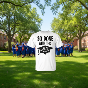 Je suis fini avec cette connerie. T-shirt de remise de diplôme blanc unisexe taille adulte S M L XL XXL - Product Image 3