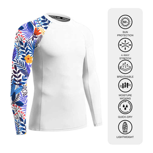 Protección solar Rash Guard para hombres UPF 50 + Mangas largas Rash Guard BJJ MMA Camisa de compresión - Product Image 5