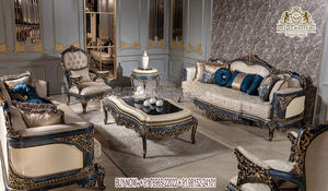 Conjunto de sofás de estilo francés tallados a mano para sala de estar, conjunto de sofás clásicos de 7 plazas para el hogar, estilo europeo - Product Image 4