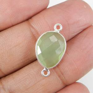Prehnite Hydro Oval เครื่องประดับเงินแท้925,ตัวเชื่อมต่อ21X12มม. 1.05กรัมเครื่องประดับเงินแฮนด์เมด IG10614 - Product Image 4