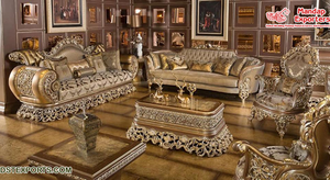 Conjunto de sofás clásicos de madera maciza tallada a mano, conjunto de sofás de diseño tradicional para sala de estar, calidad Premium - Product Image 5