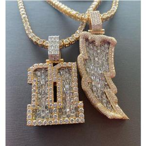 Colgante de diseño Hip Hop de lujo con diamante de moissanita y fianza de bolsa de dinero helada disponible a precio de exportación Plata de Ley 925 - Product Image 1